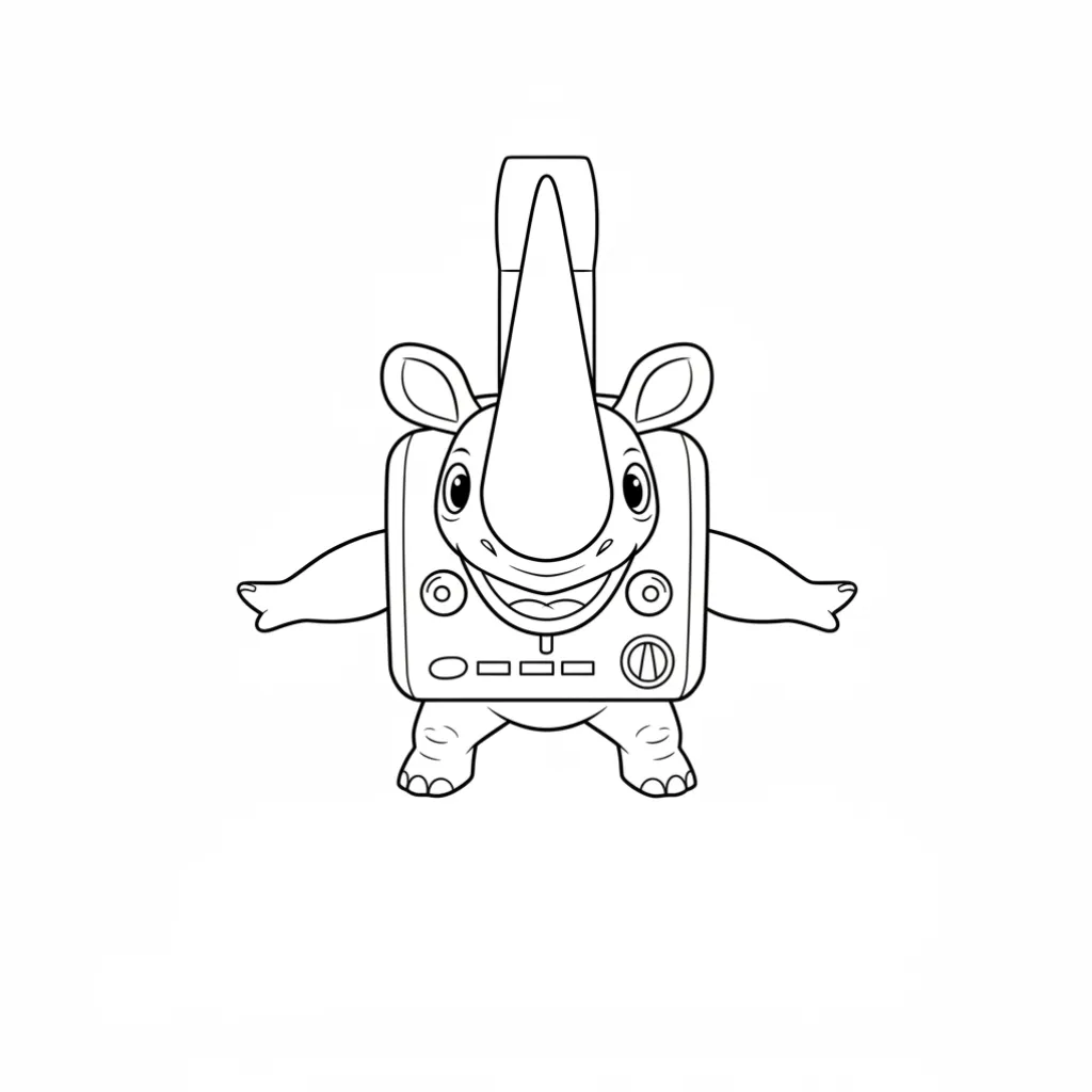 Rhino Toasterino 7 para colorear para niño