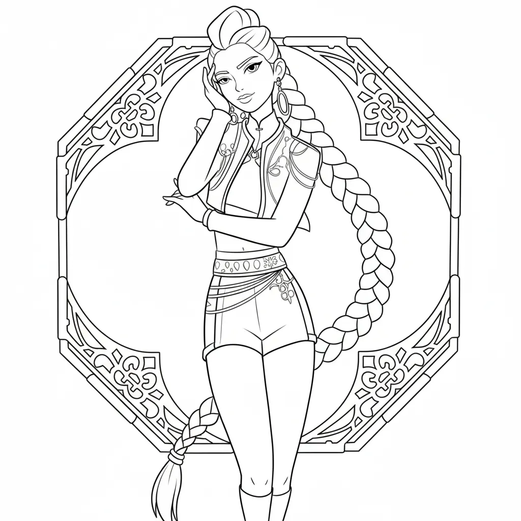 Rumi 16 para colorear para niño de 7 años