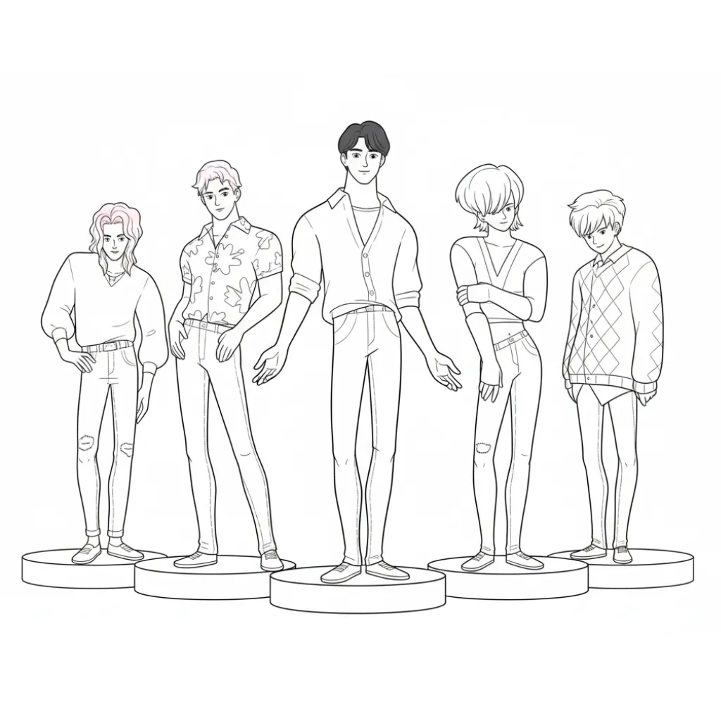 Saja Boys1 para colorear y recortar para imprimir gratis