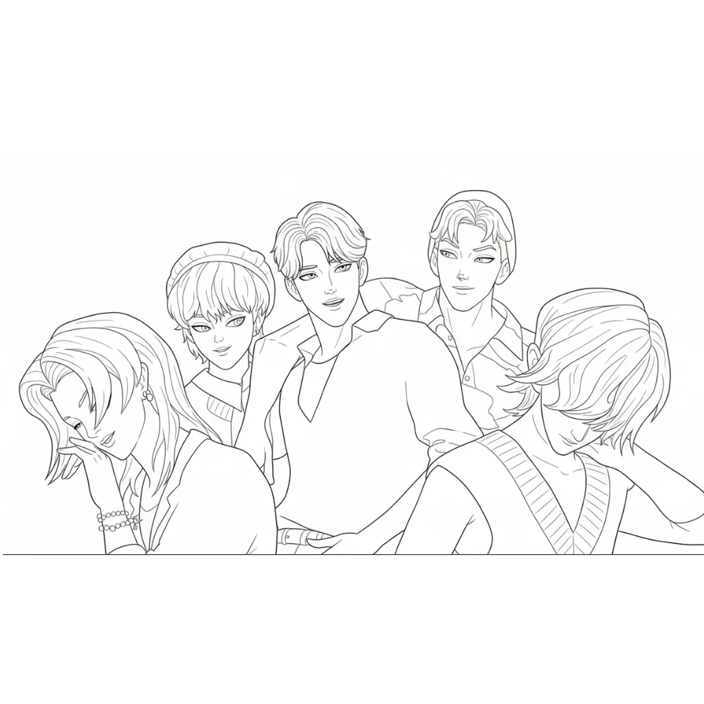 Saja Boys3 para colorear para niño de 3 años