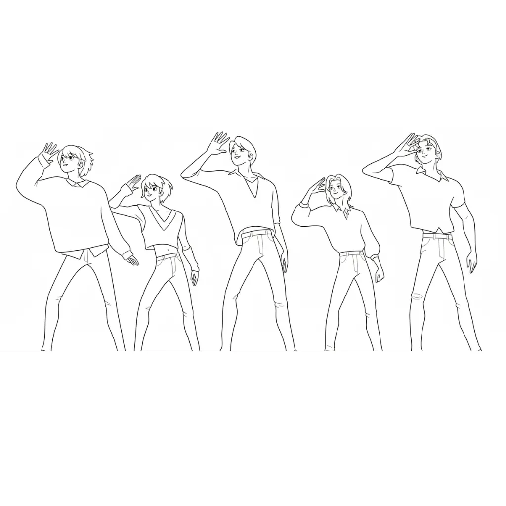 Saja Boys5 para colorear para imprimir para niño de 9 años