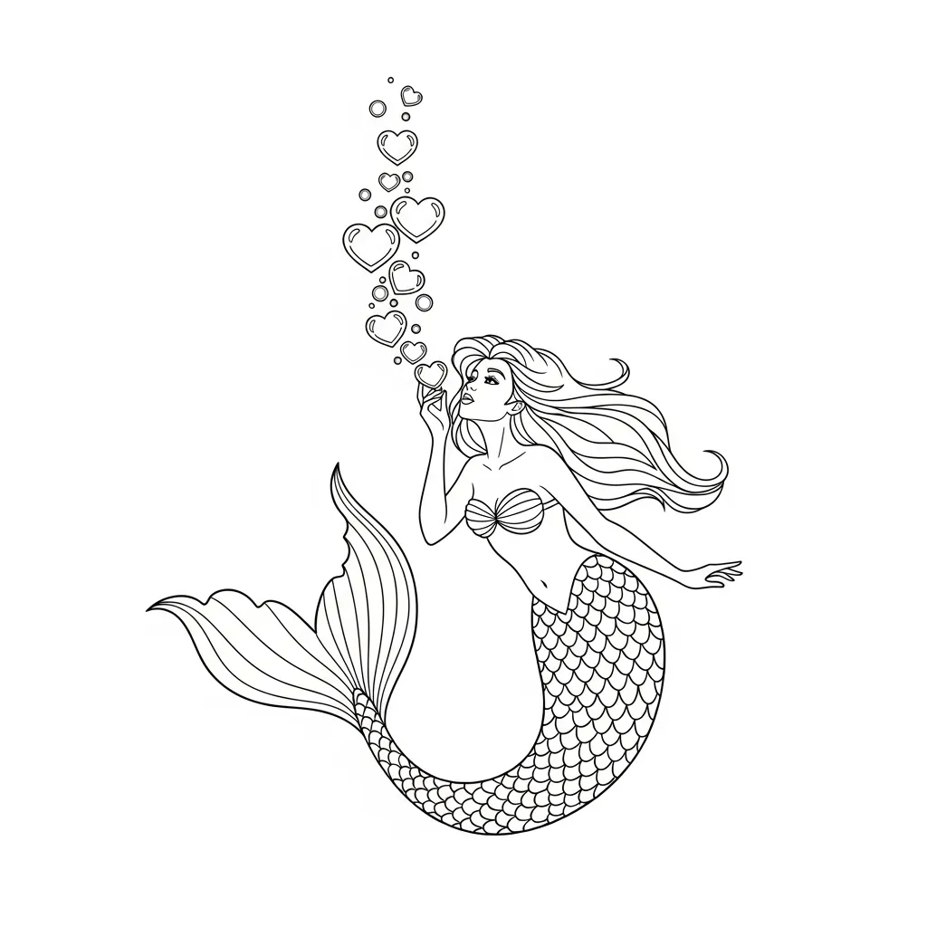 Sirena para colorear para primaria