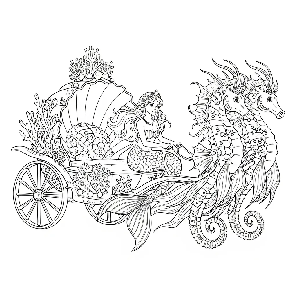 Sirena para colorear para imprimir para niños