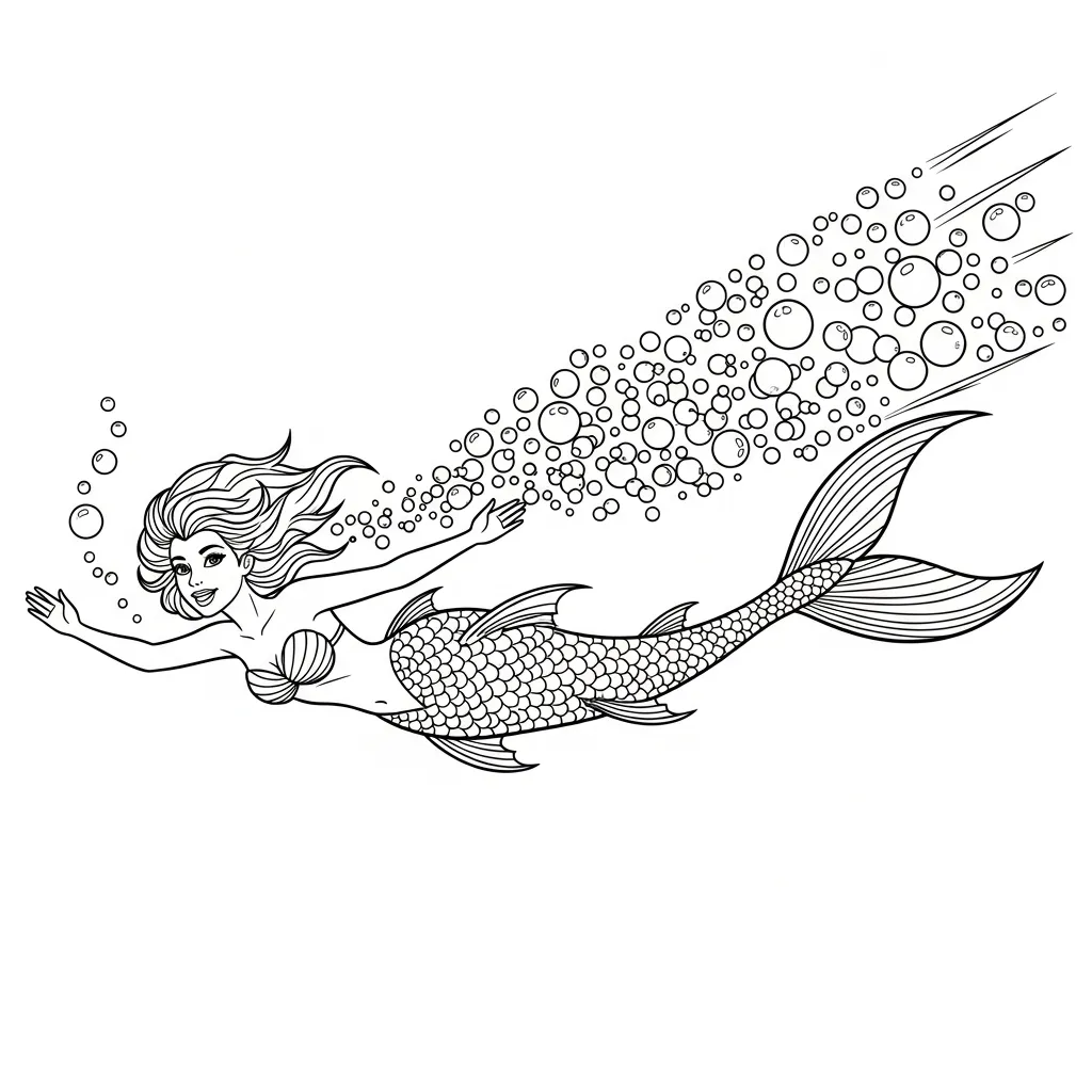 Sirena para colorear para imprimir pdf