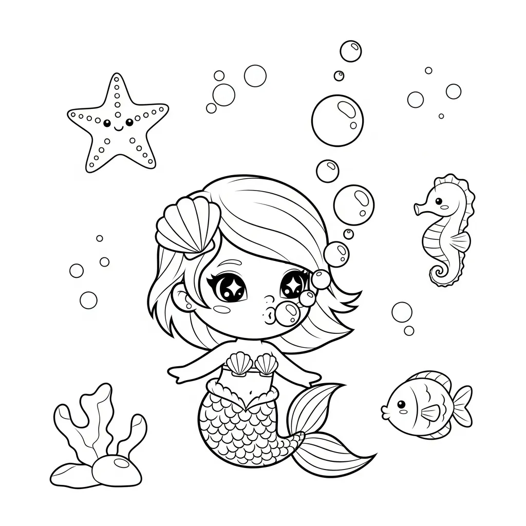 Sirena para colorear para imprimir gratis 2