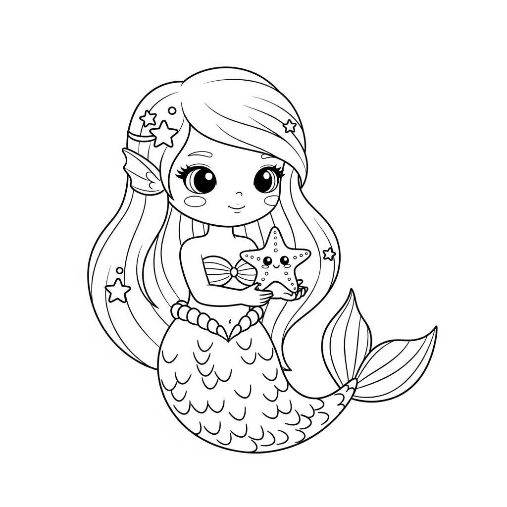 para imprimir Sirena para colorear gratis