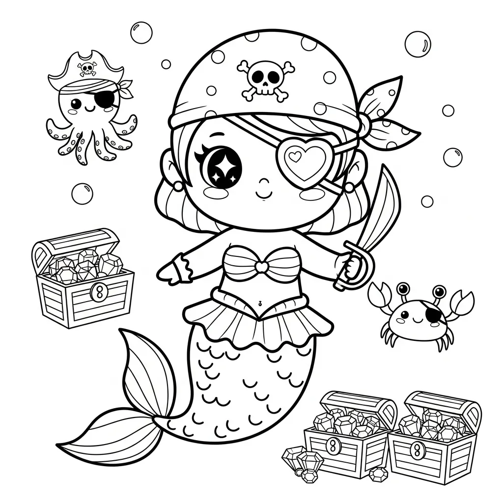 imprimir Sirena para colorear