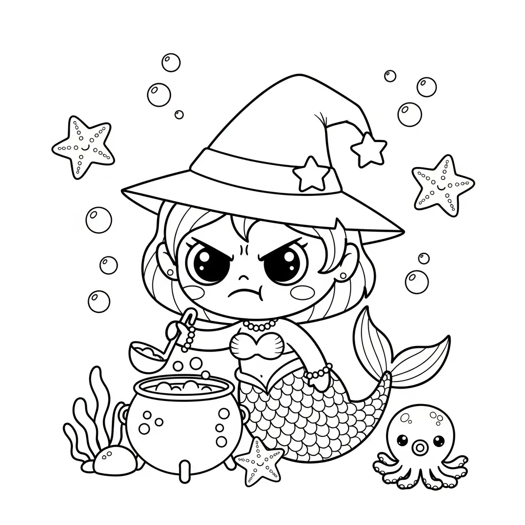 imagen para colorear Sirena niño