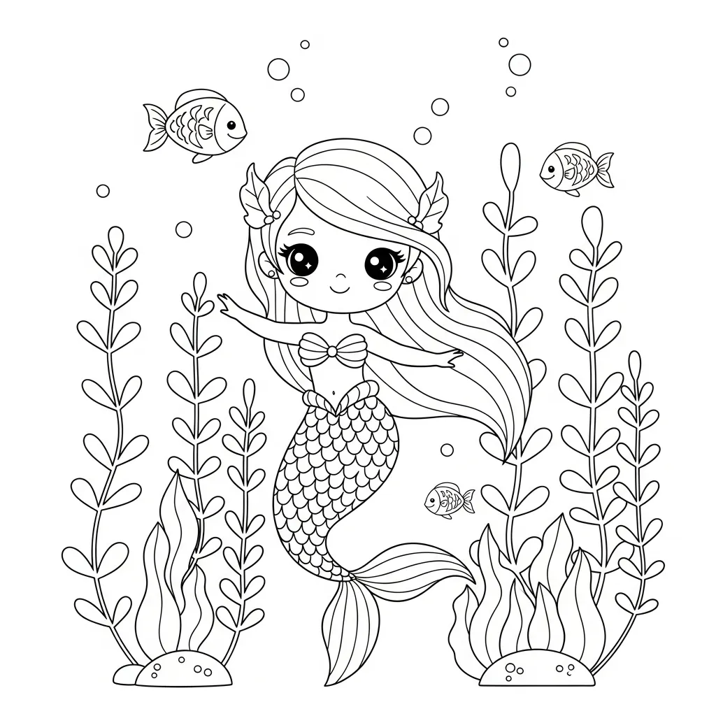 Sirena para colorear para imprimir 1