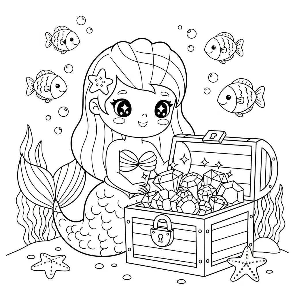 Sirena para colorear para imprimir gratis 4