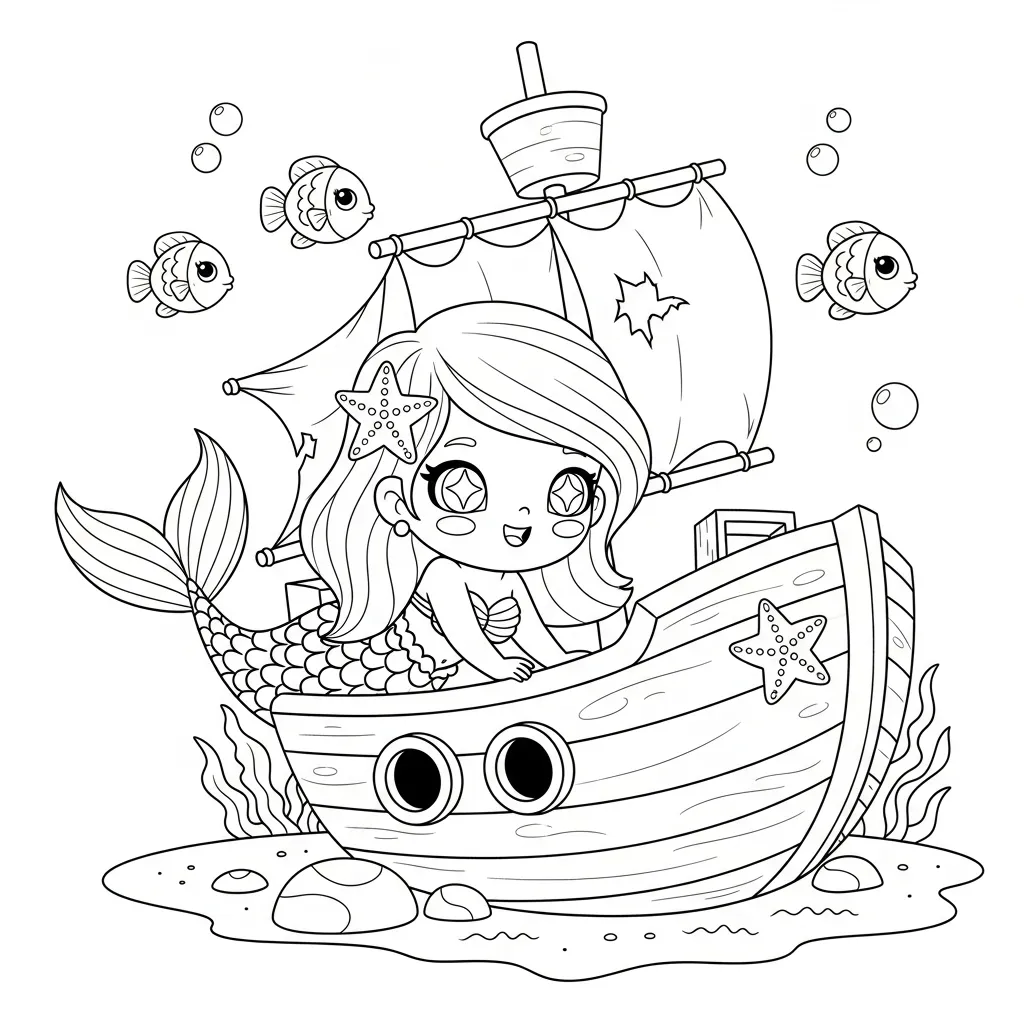 imprimir Sirena para colorear 1