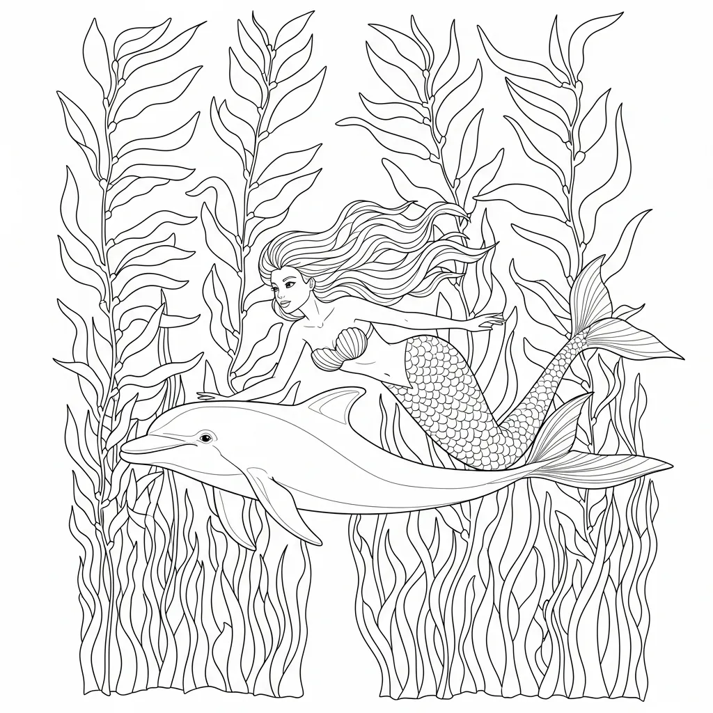 imprimir Sirena para colorear gratis