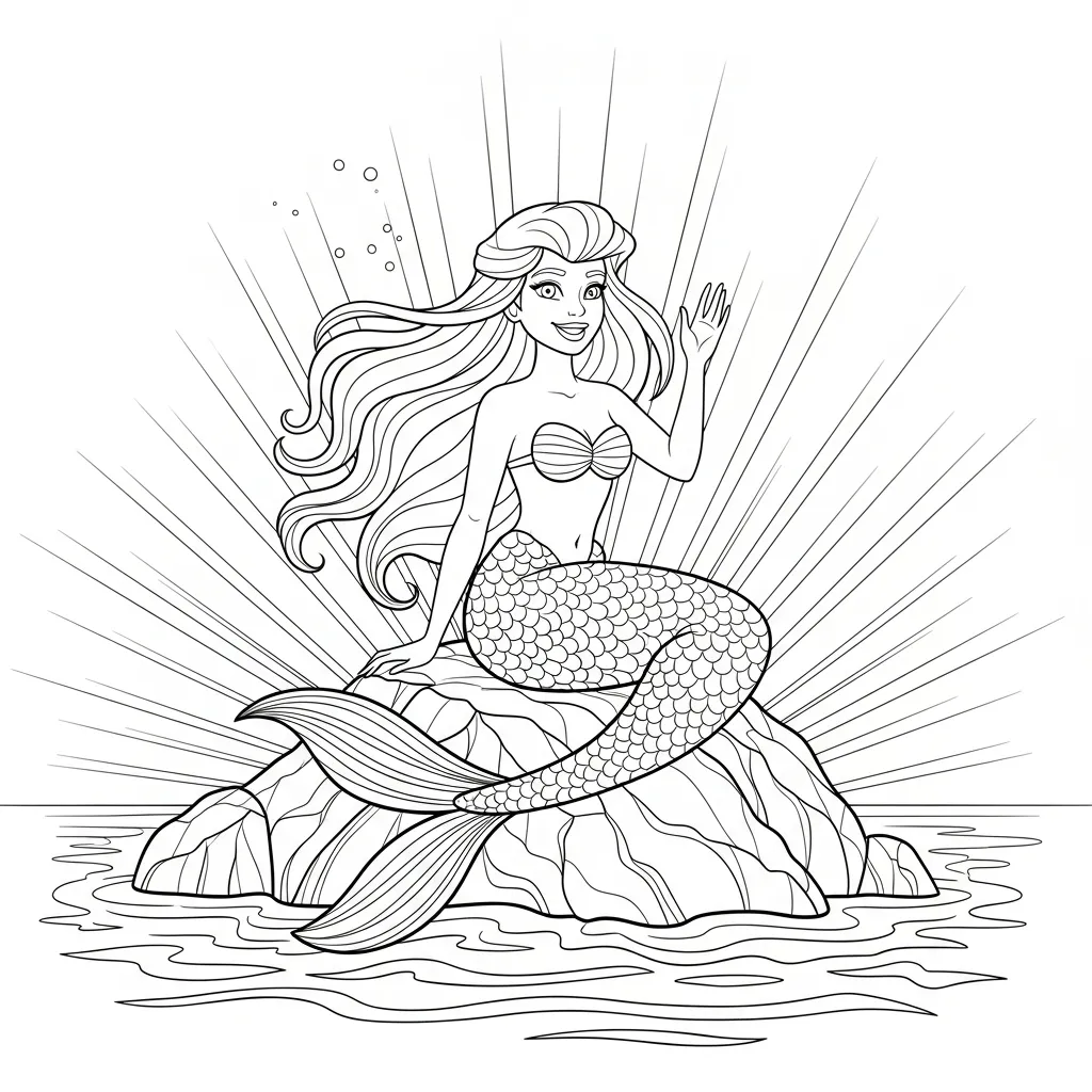 descargar Sirena para colorear gratis