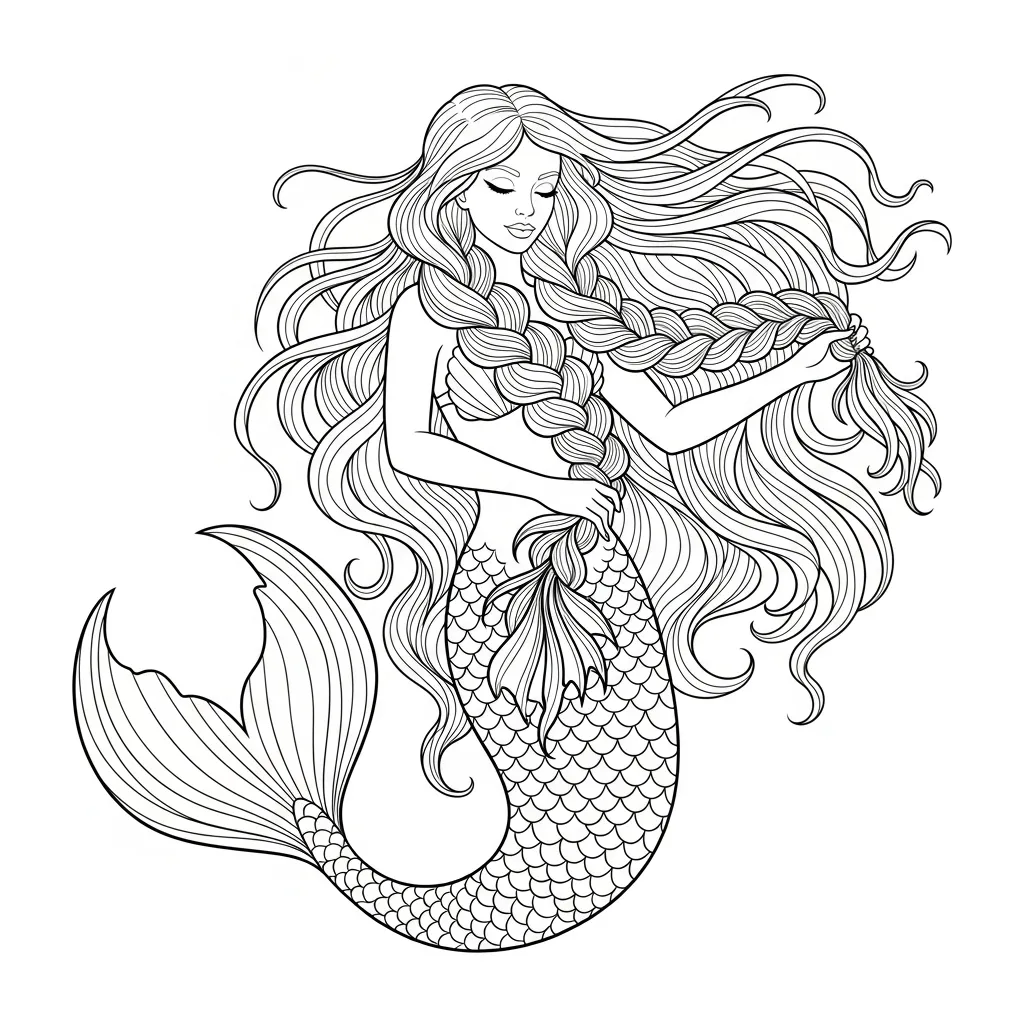 Sirena para colorear para imprimir