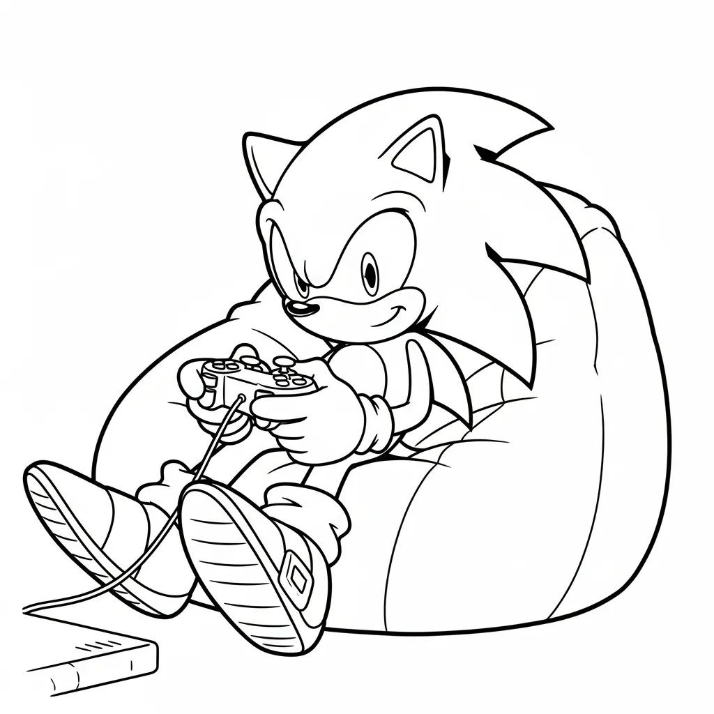 Sonic para colorear para imprimir para niño de 4 años