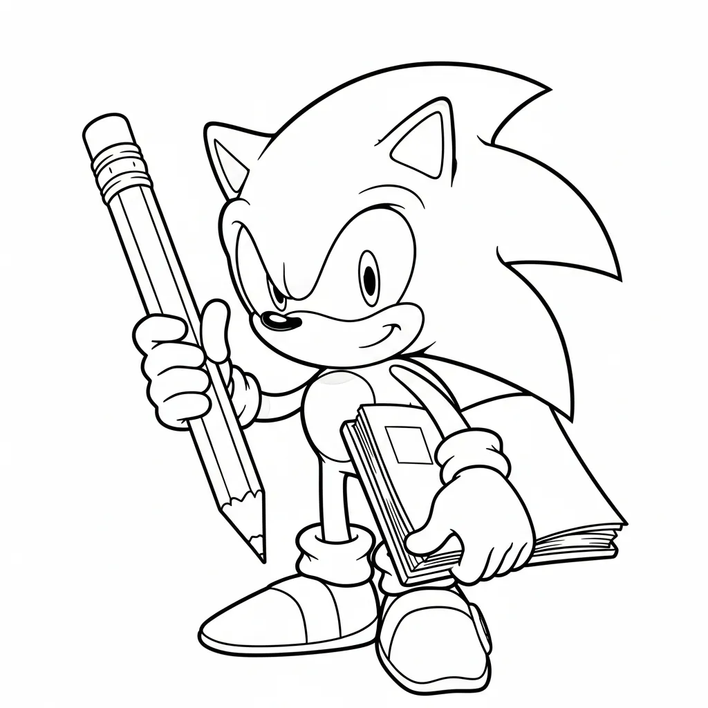 Sonic para colorear y dibujo para imprimir 1