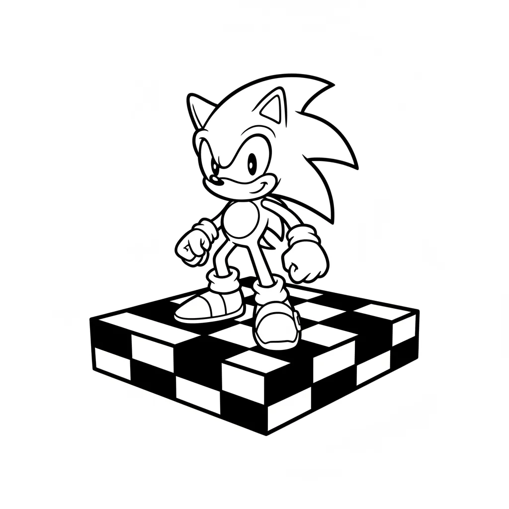 Sonic para colorear y dibujo para imprimir 2