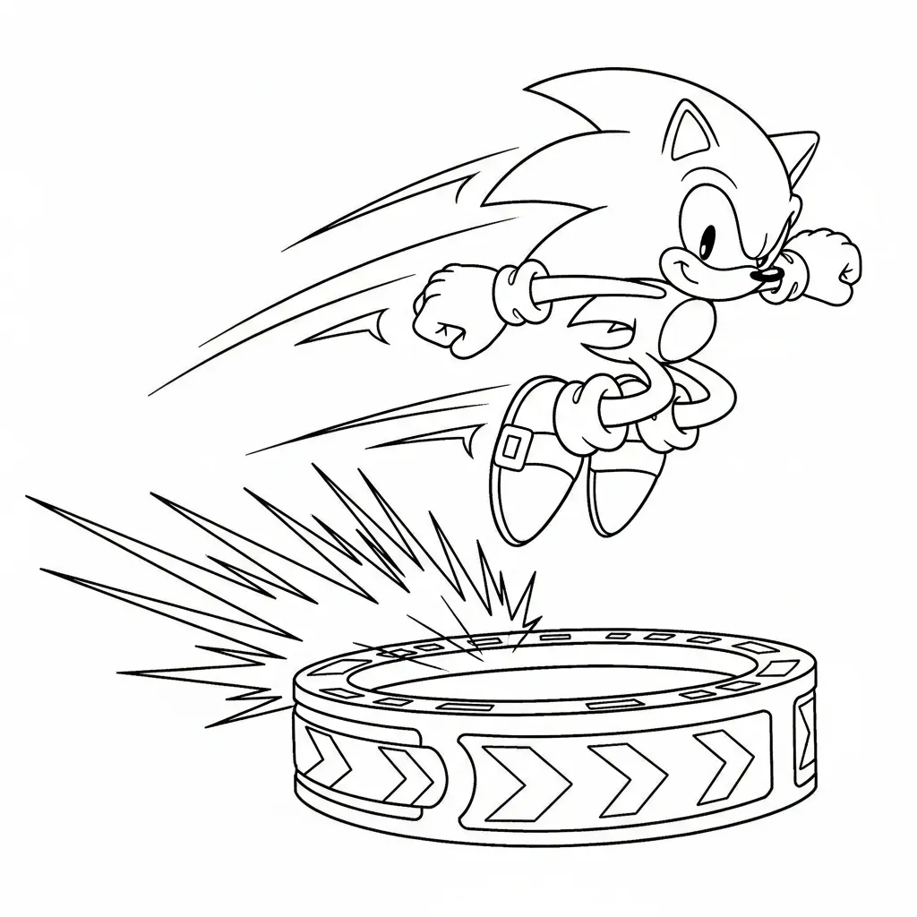 imprimir Sonic para colorear para niño 1