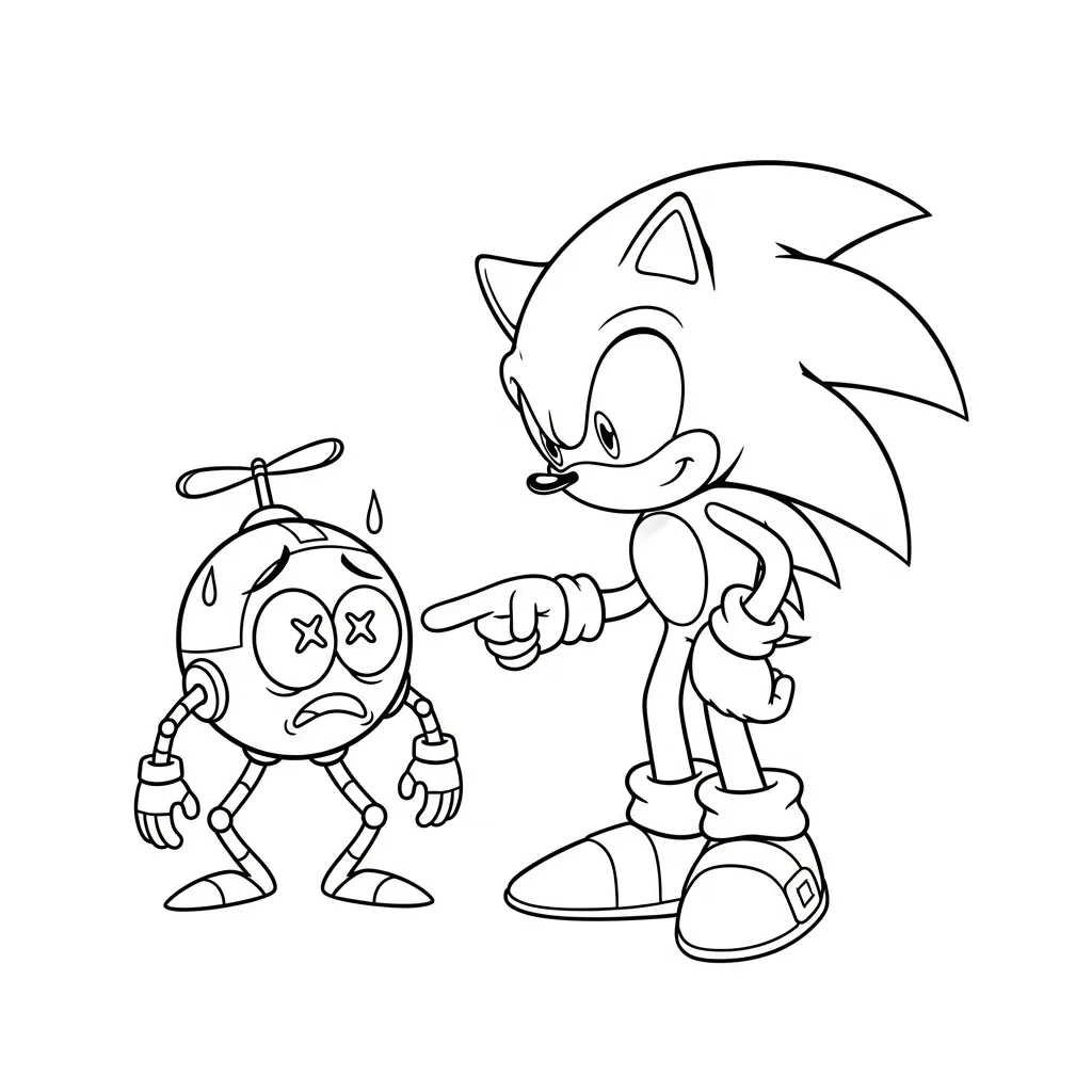 Sonic para colorear para niño de 10 años