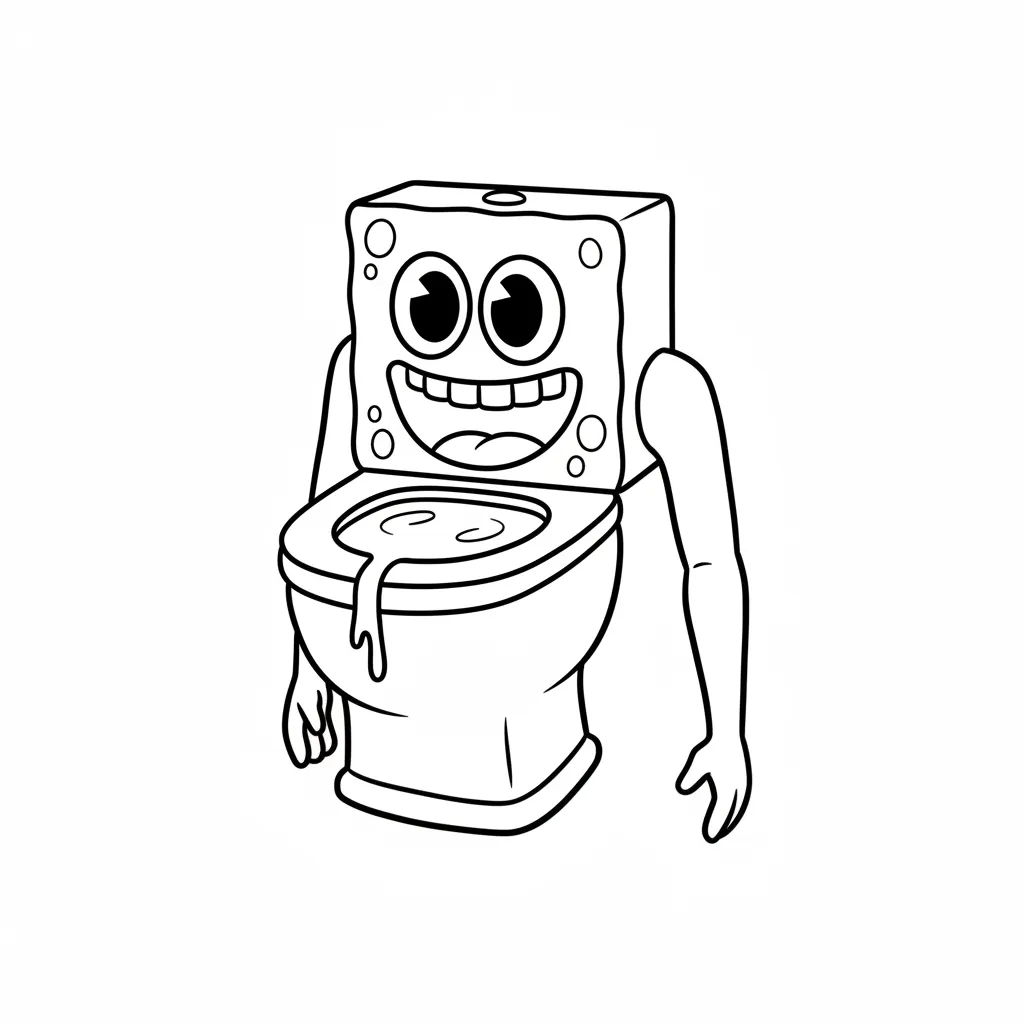 Spaghetti Tualetti 1 para colorear para niño de 3 años