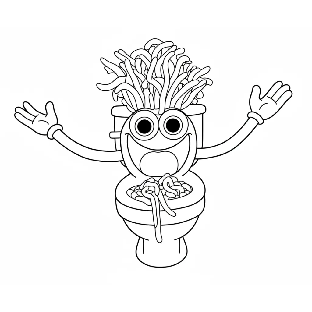 Spaghetti Tualetti 2 para colorear para imprimir para niño de 6 años