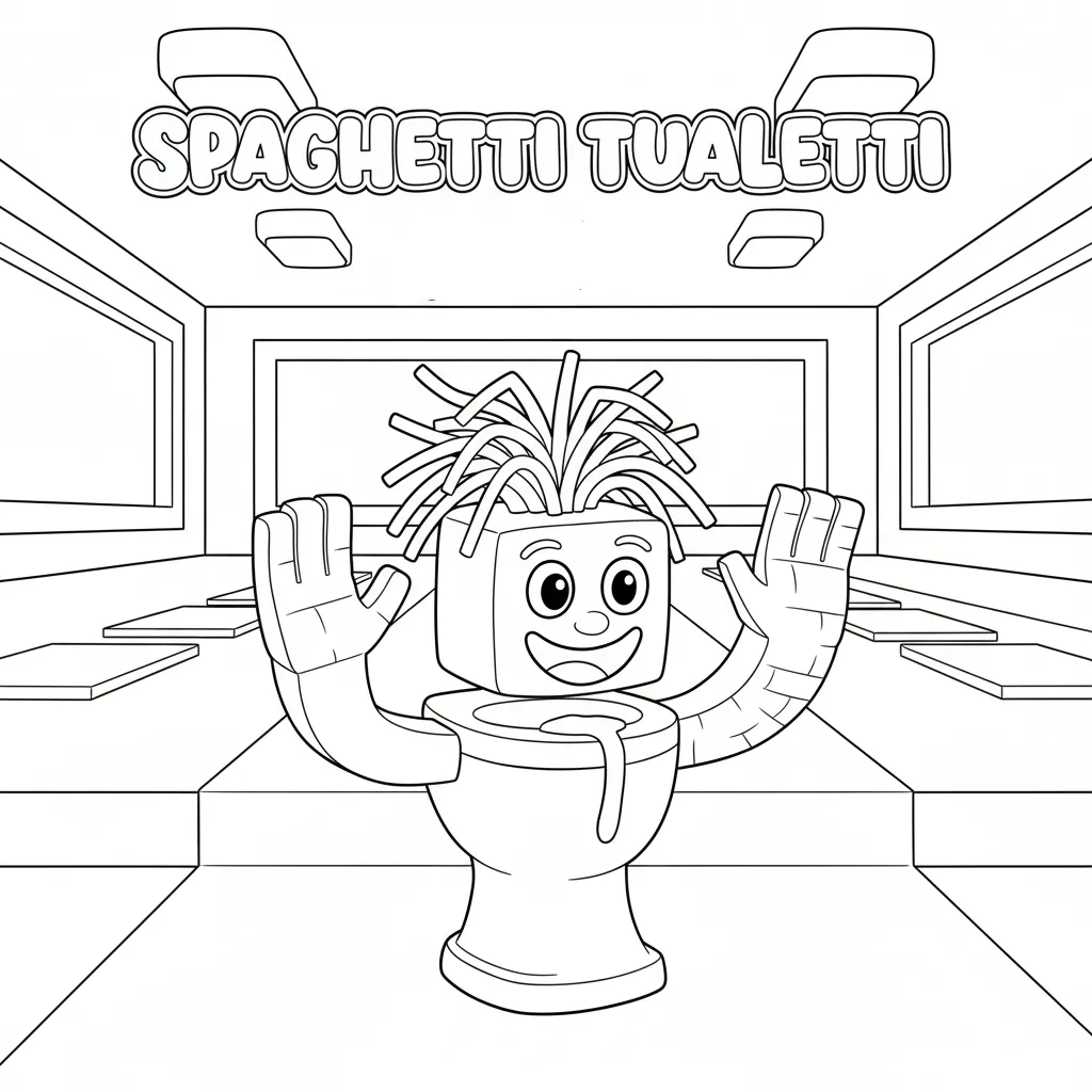 Spaghetti Tualetti 4 para colorear para imprimir a4