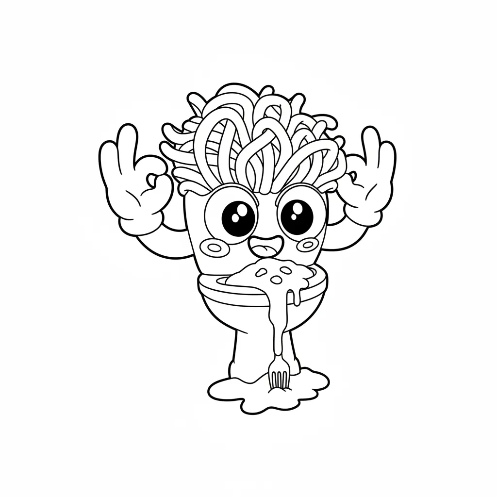 Spaghetti Tualetti 6 para colorear para niños para descargar