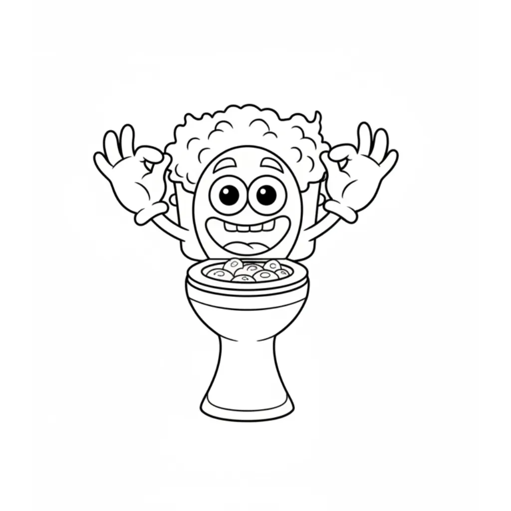 Spaghetti Tualetti 8 para colorear y aprendizaje