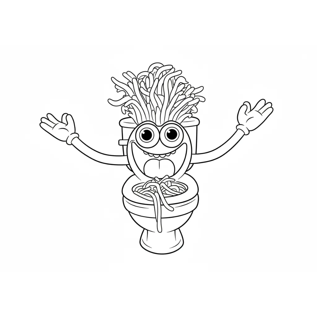 Spaghetti Tualetti 9 para colorear para imprimir gratis