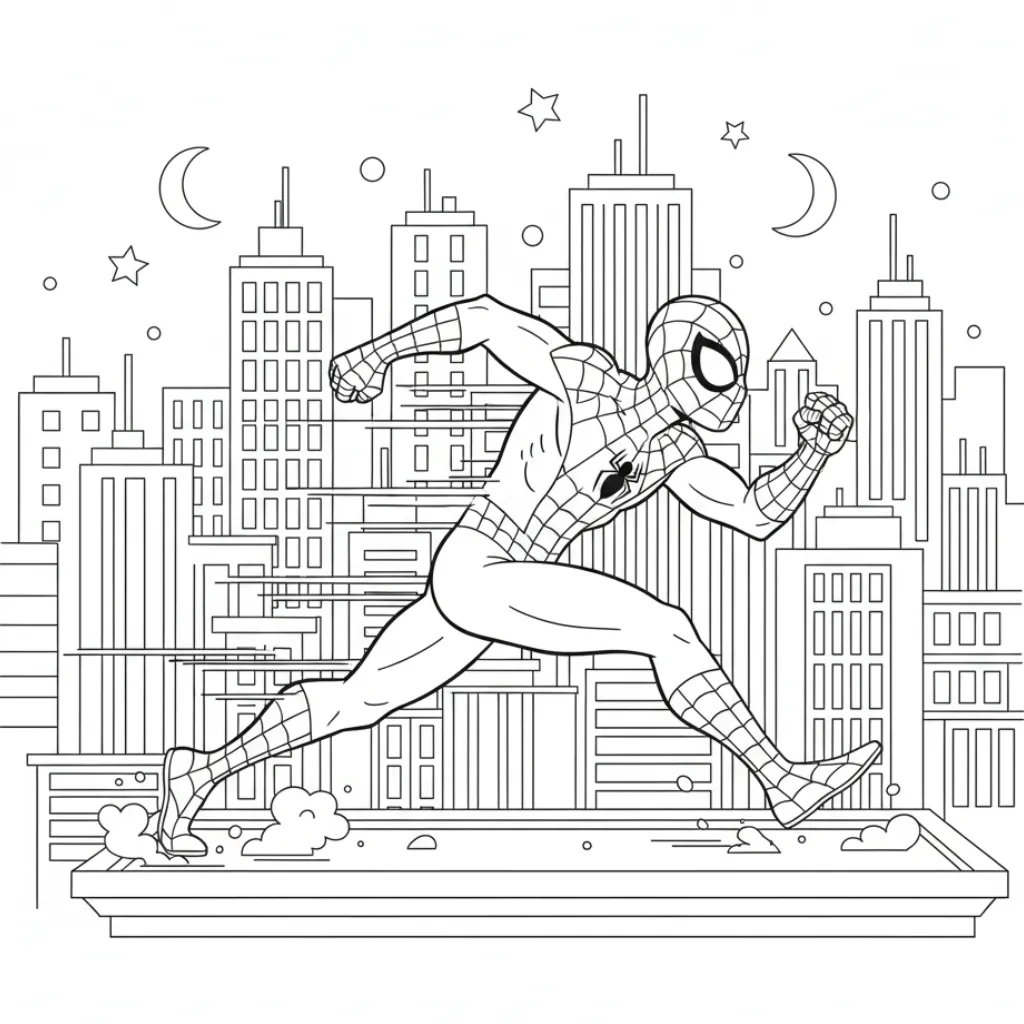 Spiderman 1 para colorear gratis para imprimir