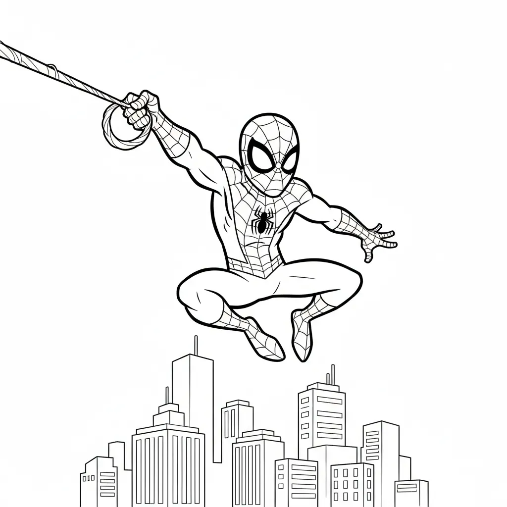 Spiderman 10 para colorear gratis para niños