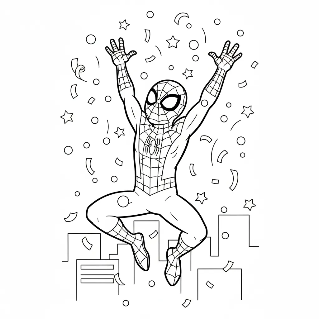 Spiderman 12 para colorear y dibujo para imprimir