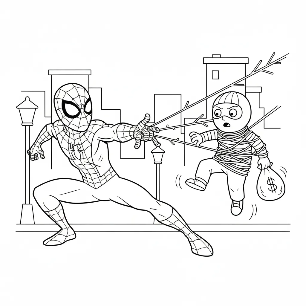 Spiderman 13 para colorear para niños