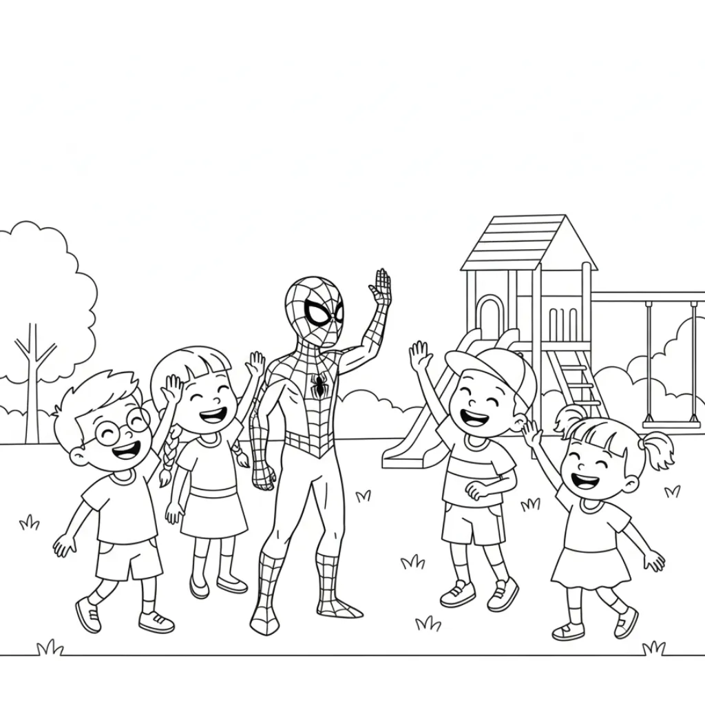 Spiderman 14 para colorear y recortar