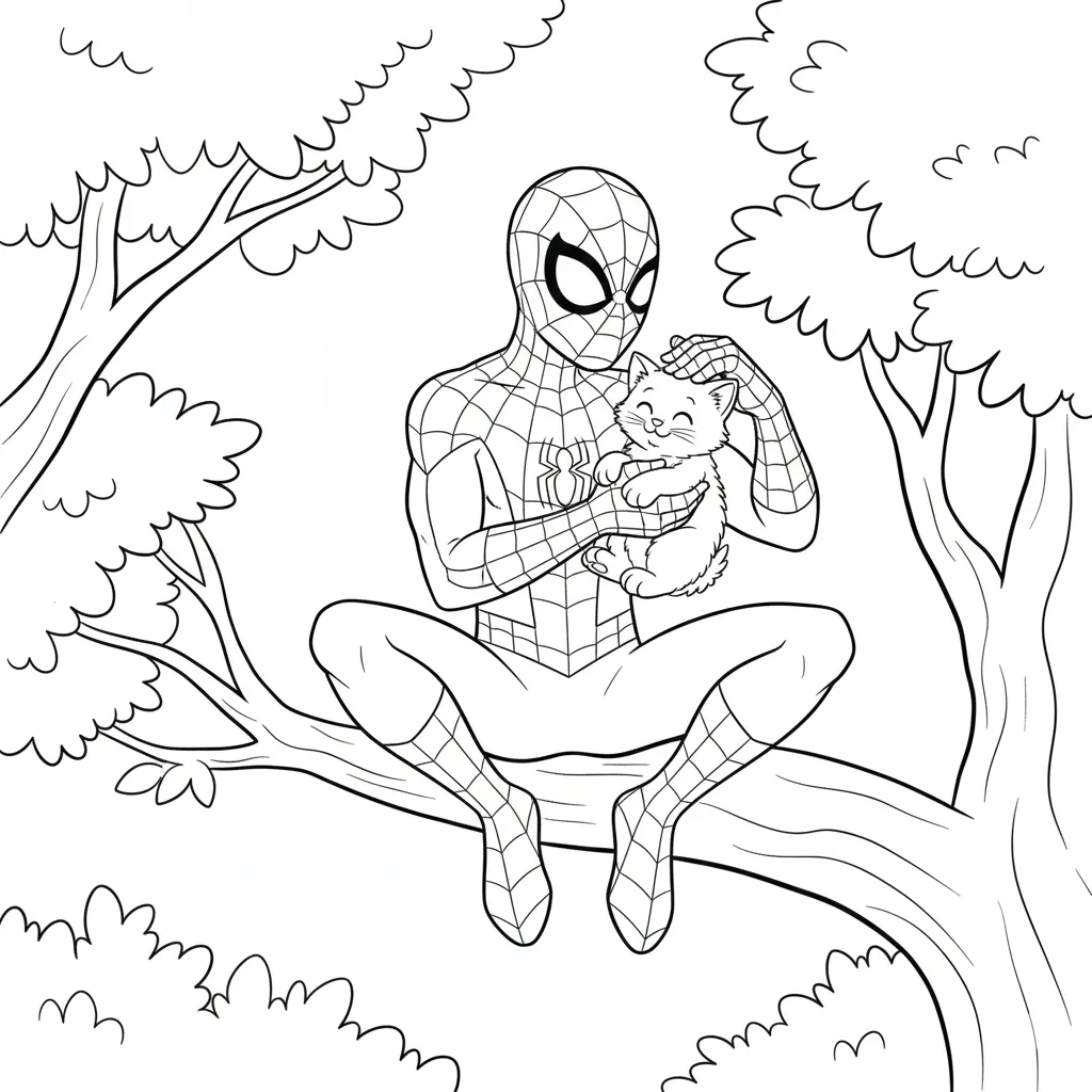 imagen de Spiderman 16 para colorear para niño