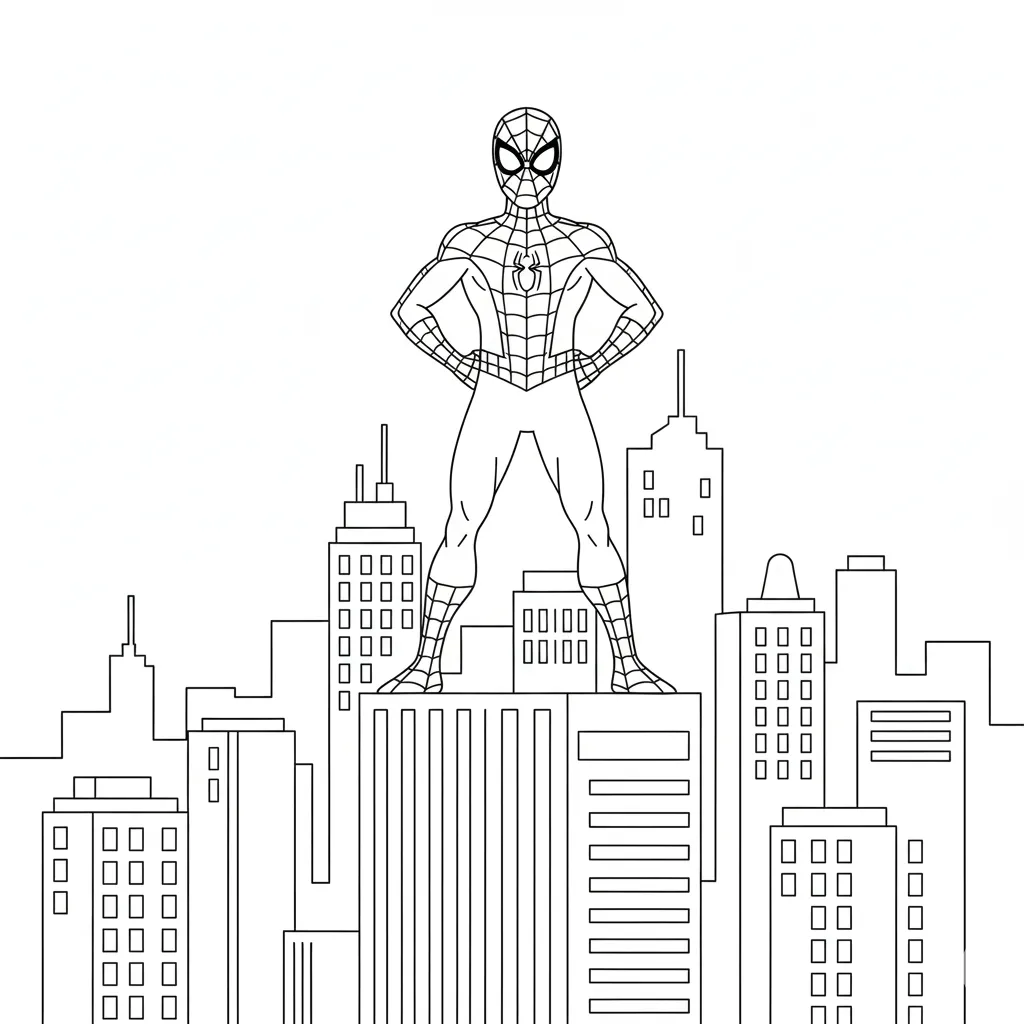 Spiderman 7 para colorear para imprimir gratis