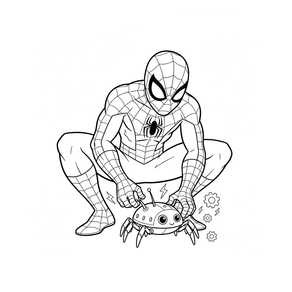 Spiderman 8 para colorear para imprimir para niño de 2 años