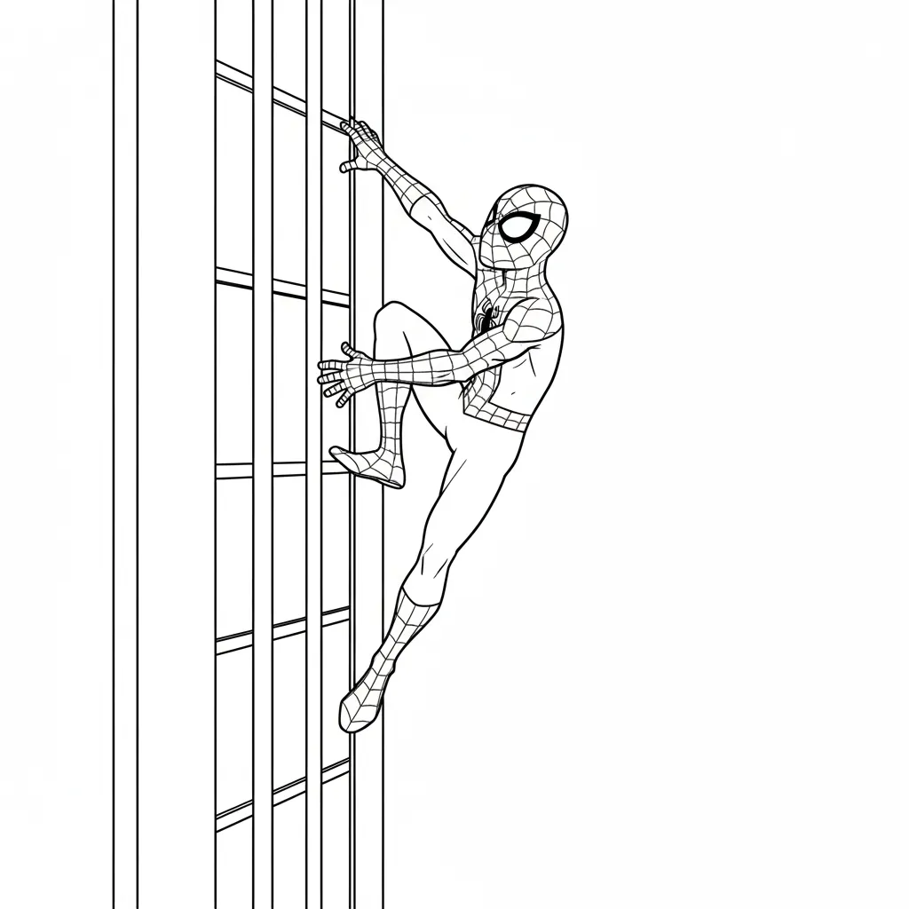 Spiderman 9 para colorear para niño de 6 años