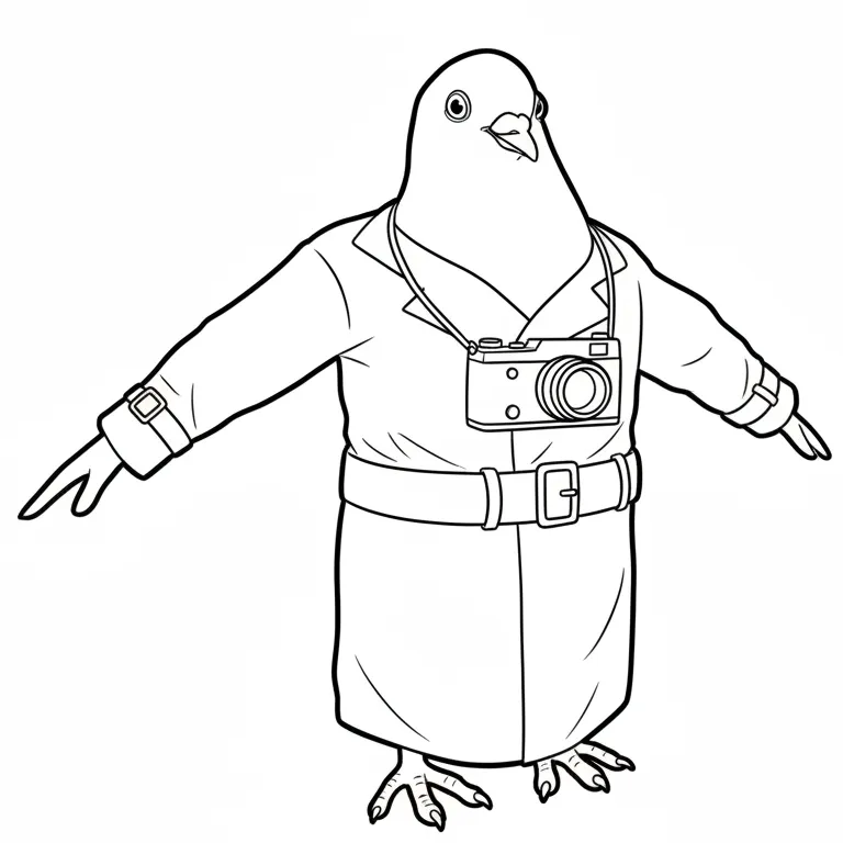 Spijuniro Golubiro para colorear y recortar para imprimir