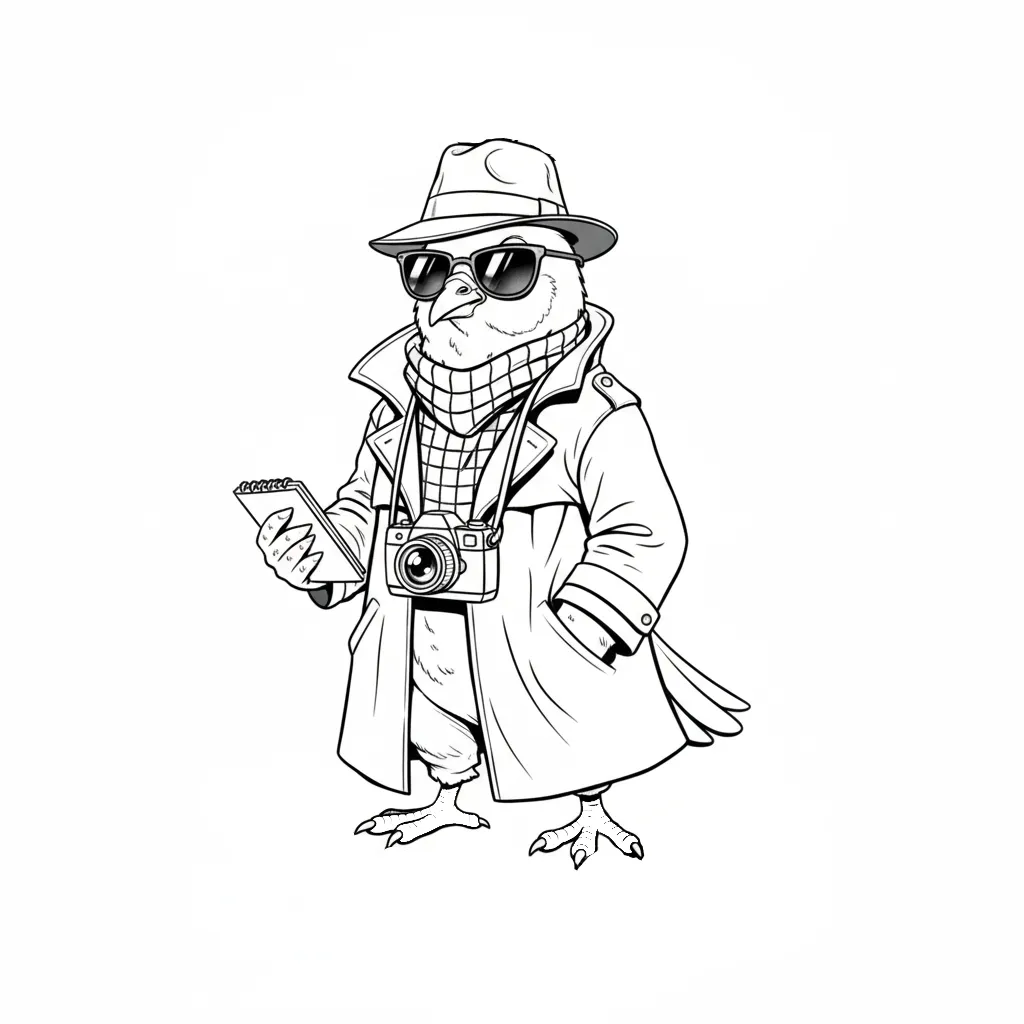 Spijuniro Golubiro para colorear para niños para imprimir 1