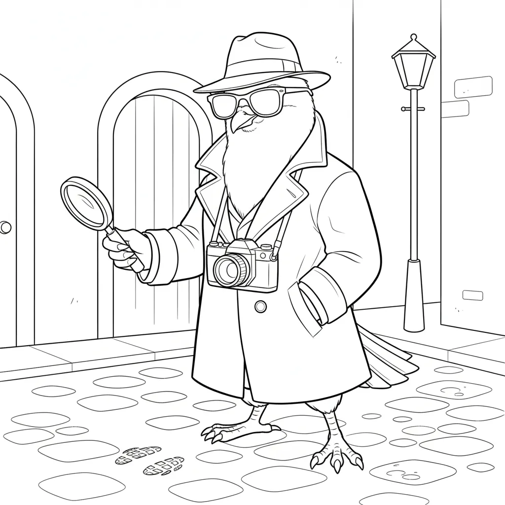 Spijuniro Golubiro para colorear para imprimir para niño de 6 años