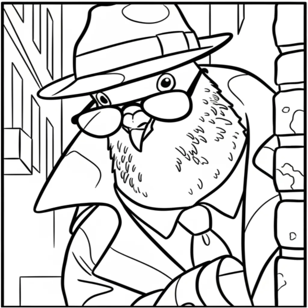 Spijuniro Golubiro para colorear para imprimir para niño de 4 años