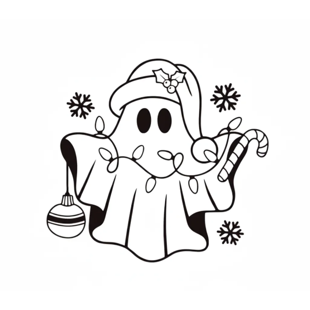 Spooky Christmas 1 para colorear y recortar para imprimir gratis