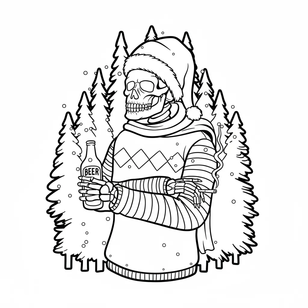 Spooky Christmas 13 para colorear para imprimir para niño de 8 años