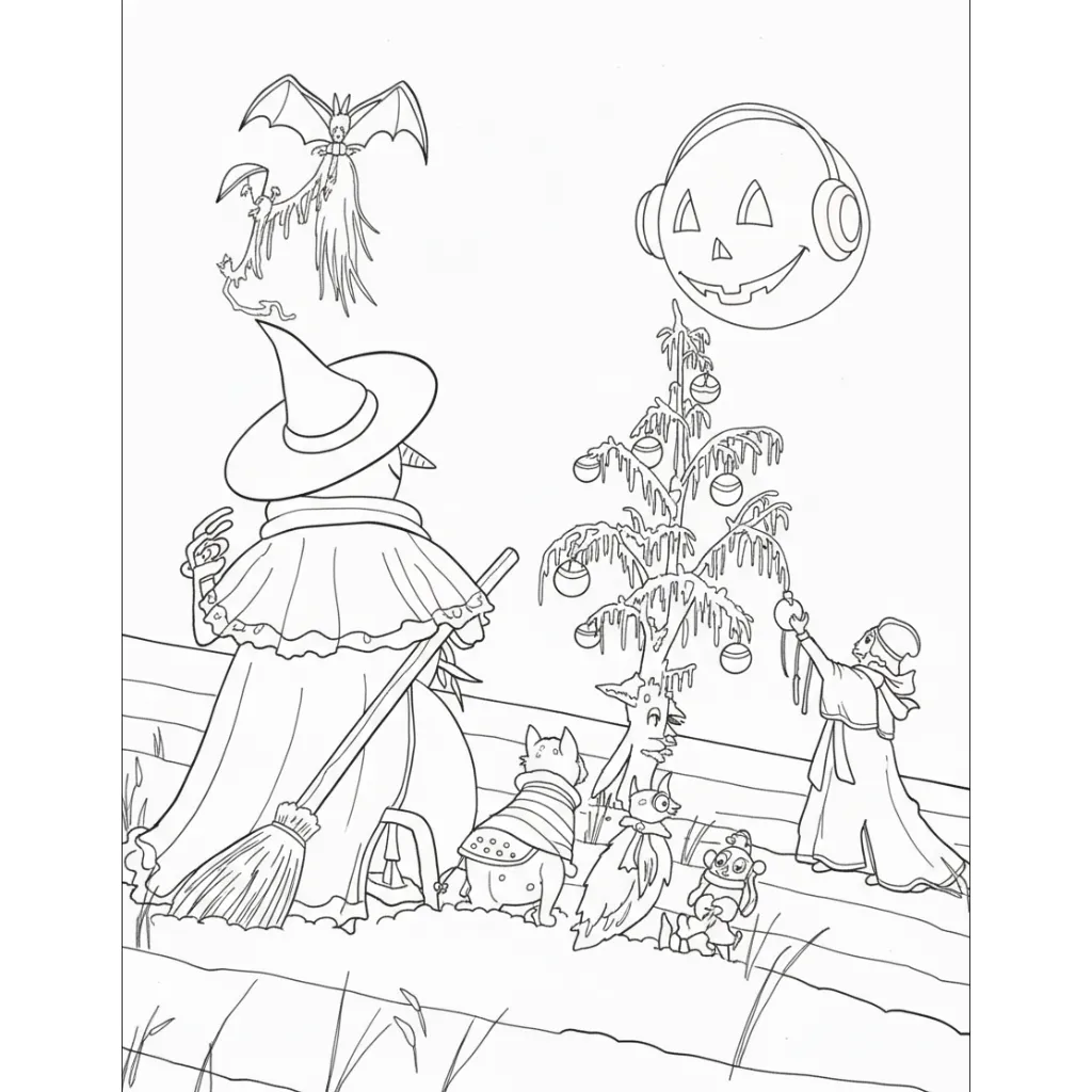 Spooky Christmas 18 para colorear en línea para niño