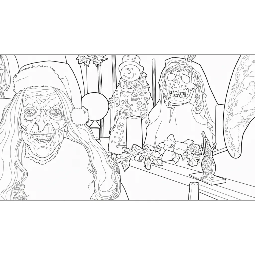 Spooky Christmas 4 para colorear y dibujos