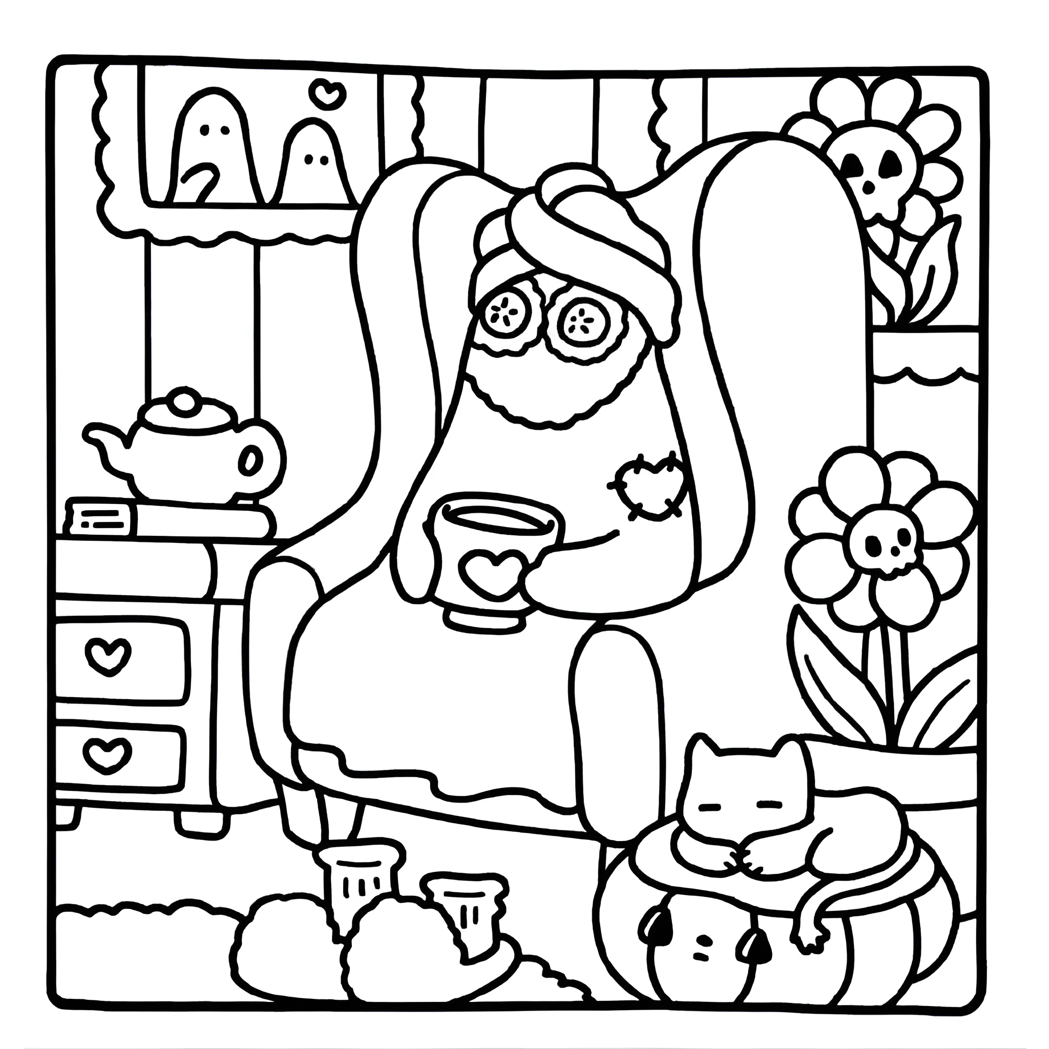 Spooky Cutie 2 para colorear para niño de 5 años