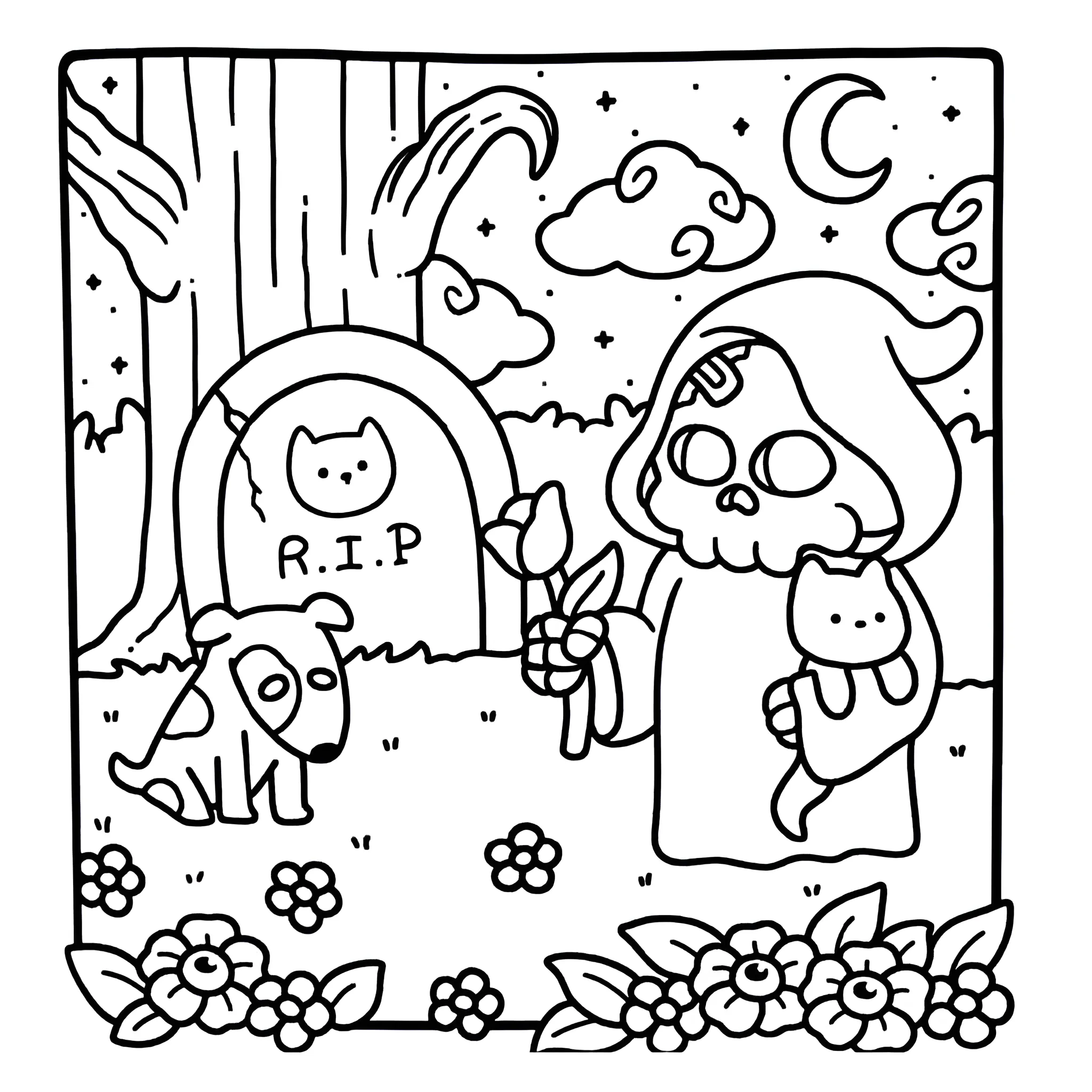 Spooky Cutie 35 para colorear para imprimir kawaii