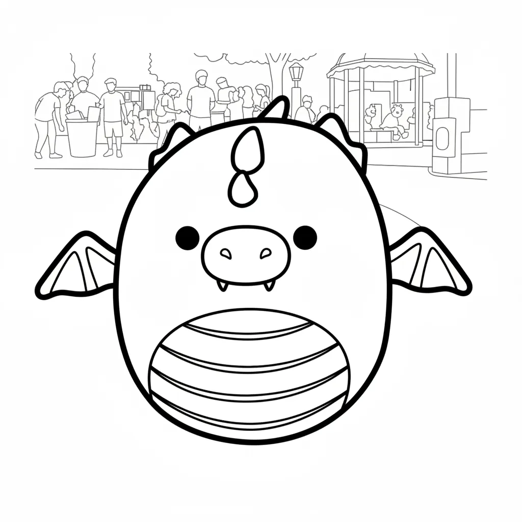 Squishmallow 12 para colorear para niños para imprimir gratis