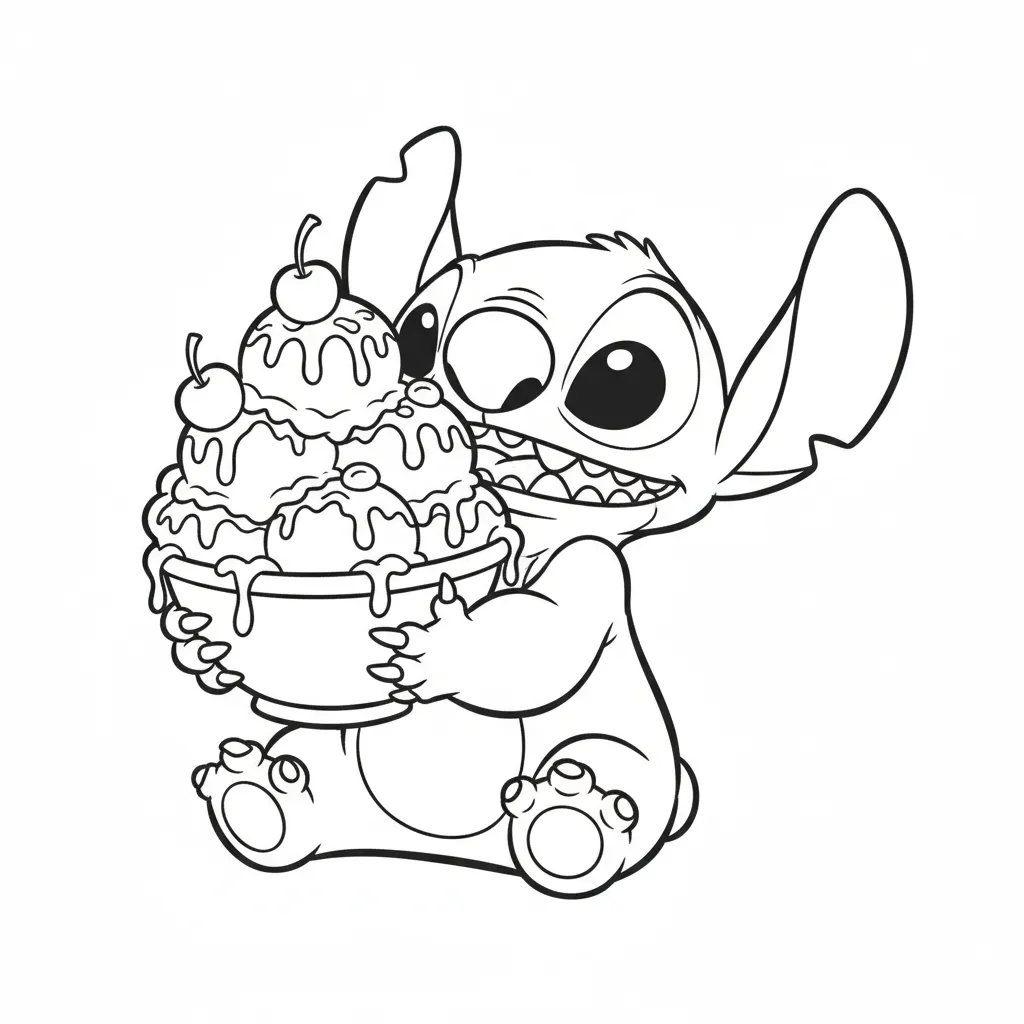 Stitch para colorear para imprimir para niño de 8 años
